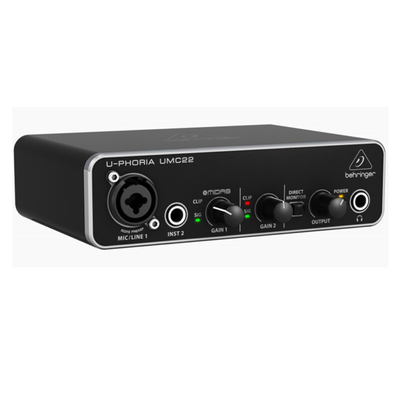 Behringer U-Phoria UMC22 Audiophile 2×2 USB Audio Interface