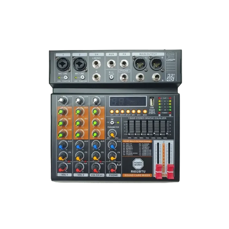 Powerworks R602BTU 4 Channel Mixer with Bluetooth and USB