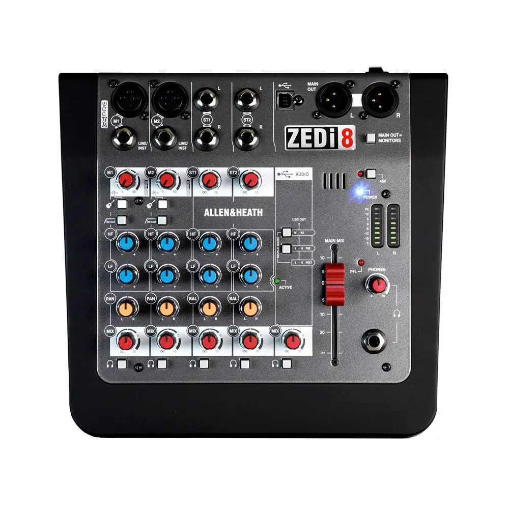 Allen & Heath ZEDi8 Hybrid – Compact Mixer with 2×2 USB Interfac